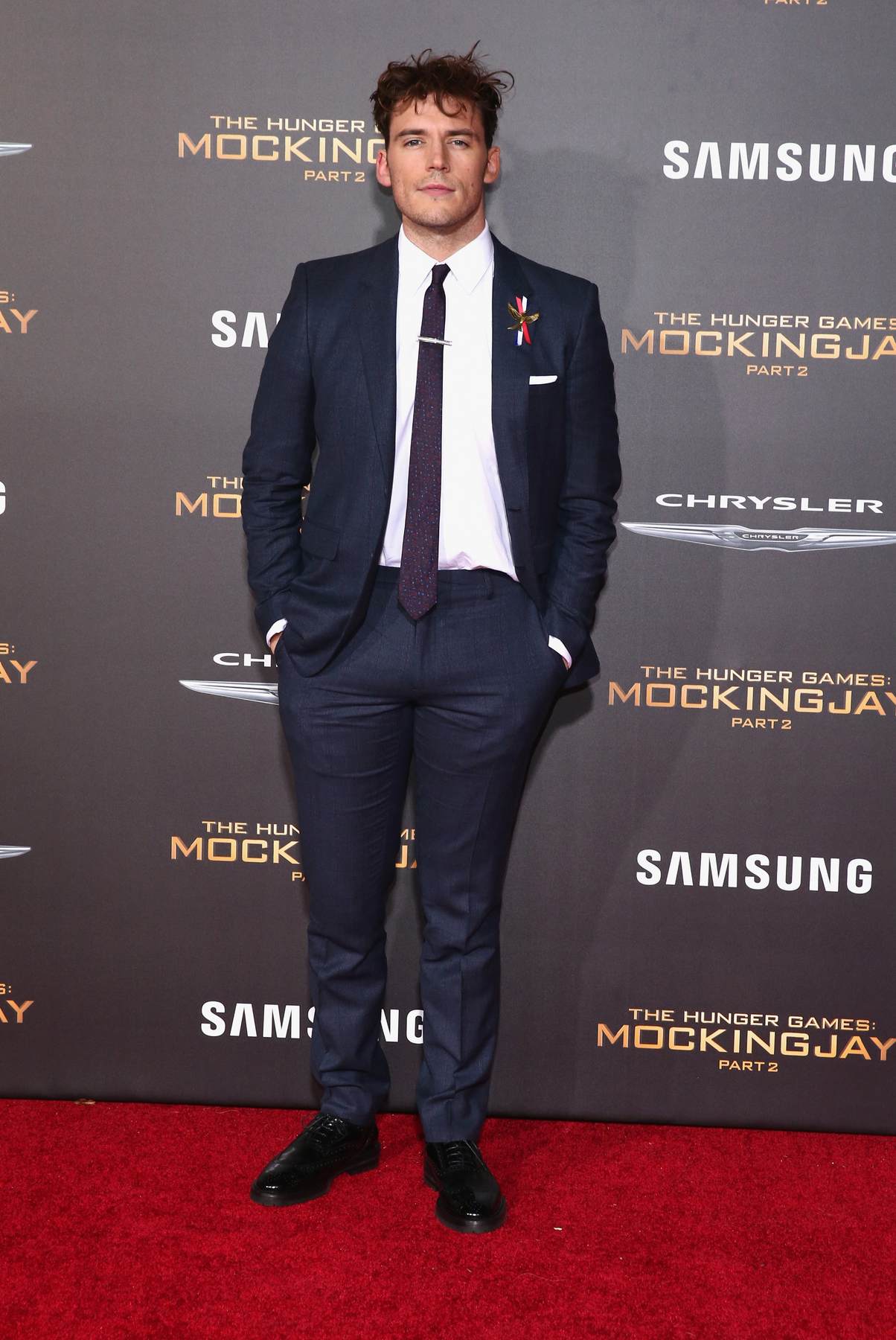 Sam Claflin Arrives at The Hunger Games: MockingJay Part LA Premiere