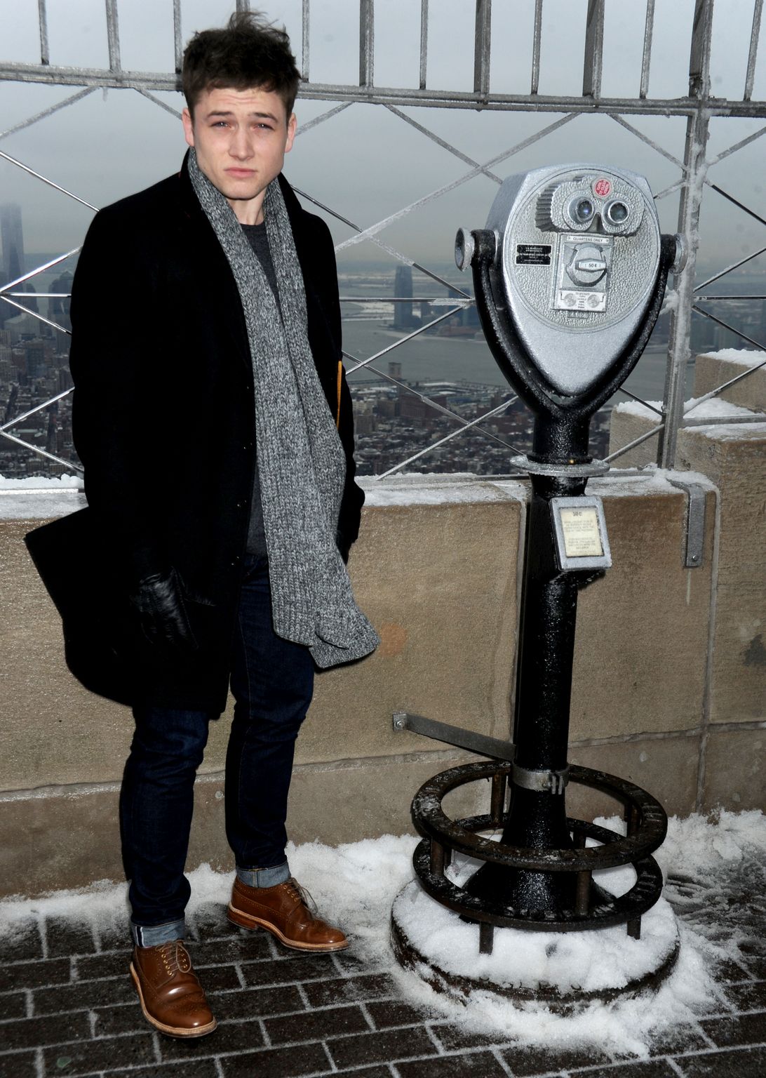 Taron Egerton Visits The Empire State Building