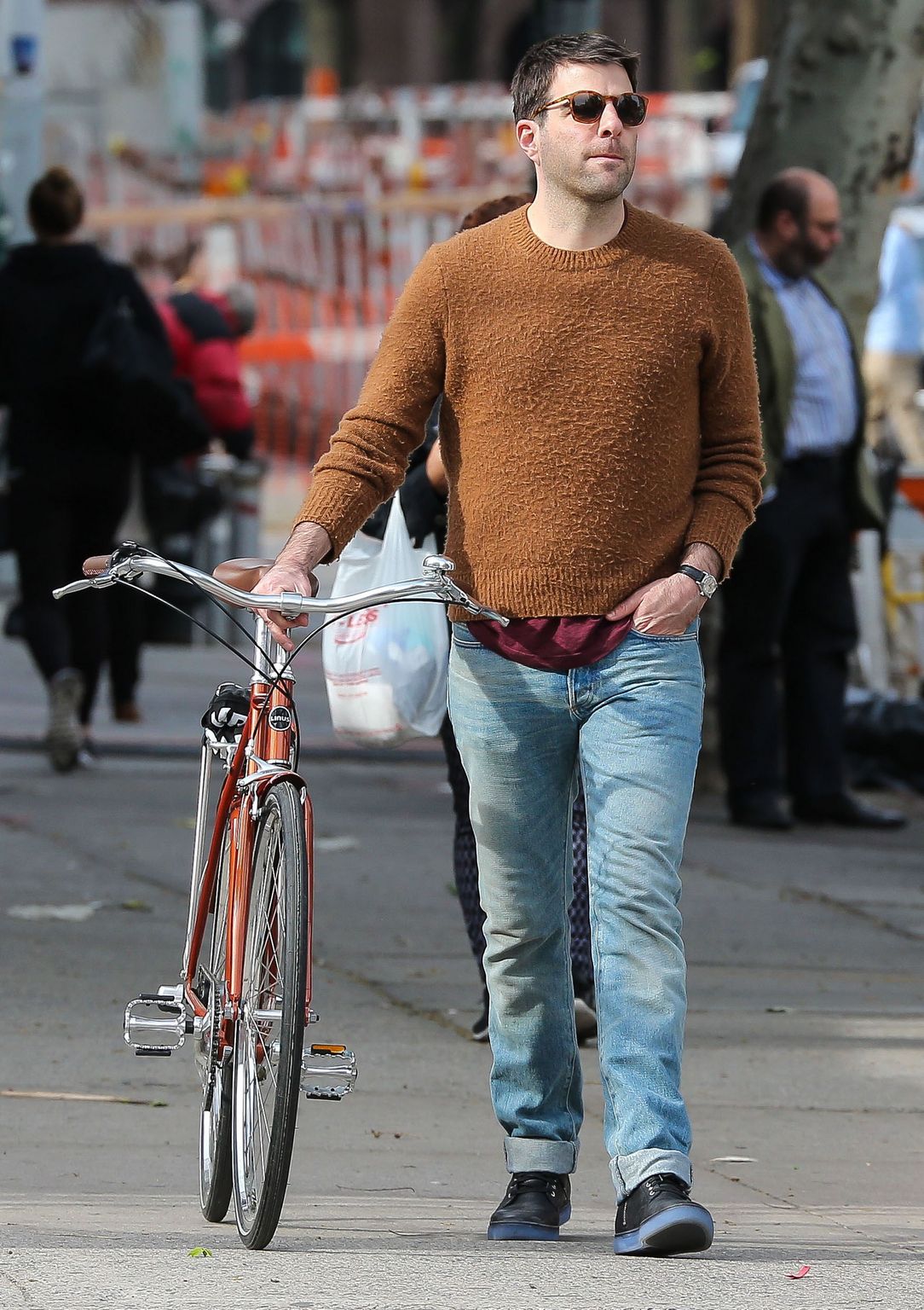 Zachary Quinto and Miles McMillan in New York City